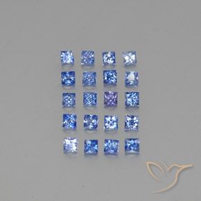 Bleu foncé moyen Saphir gemme - 0.1ct Coupe-princess (ID: 349509)