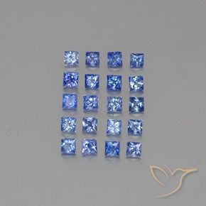 2.13 ctw Blue Sapphire Gemstones, Sapphire Gems in Princess-Cut Shape for Sale.