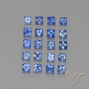 2.13 ctw Blue Sapphire Stones, Natural Sapphire in Princess-Cut Shape for Sale