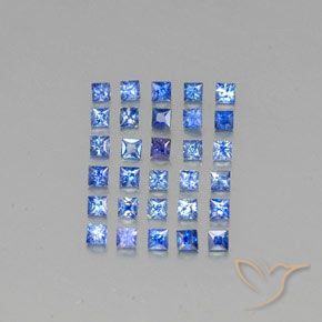 1.83 ctw Blue Sapphire Gemstones, Sapphire Gems in Princess-Cut Shape for Sale.
