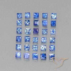 1.83 ctw Blue Sapphire Stones, Natural Sapphire in Princess-Cut Shape for Sale