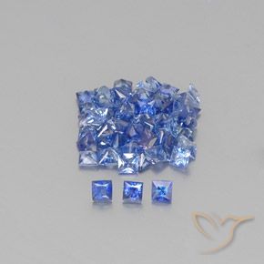 2.86 ctw Blue Sapphire Gemstones, Sapphire Gems in Princess-Cut Shape for Sale.