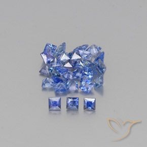 1.74 ctw Blue Sapphire Gemstones, Sapphire Gems in Princess-Cut Shape for Sale.