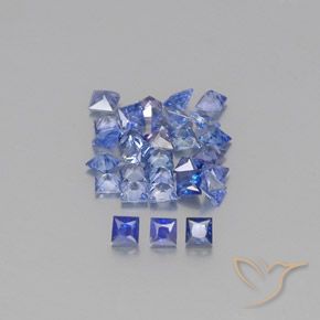 2.37 ctw Blue Sapphire Gemstones, Sapphire Gems in Princess-Cut Shape for Sale.