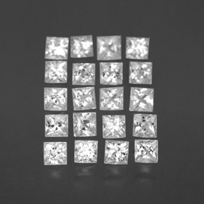 1.50 ct White Sapphire Stone, Natural Sapphire in Princess-Cut Shape for Sale