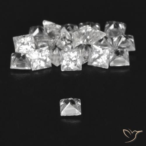Sapphire Gemstones in 2.4 x 2.4 mm Size for Sale, Sapphire Stones in Clear White Color