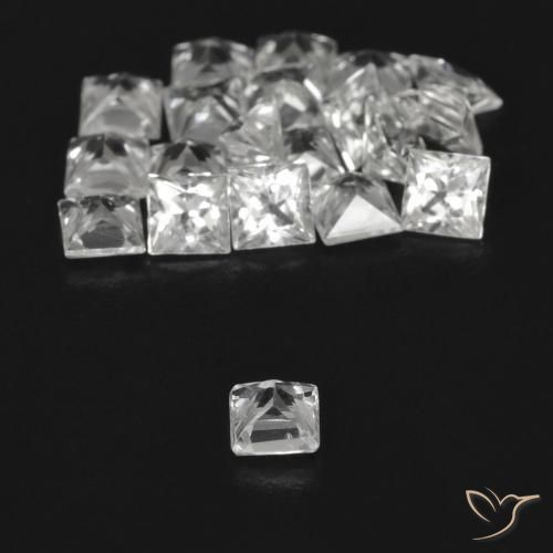 Sapphire Gemstones in 2.4 x 2.4 mm Size for Sale, Sapphire Stones in Clear White Color