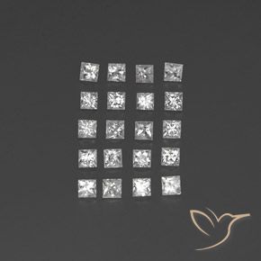 1.65 ct Loose White Sapphire, 2.4 x 2.3 mm Princess Cut From Madagascar, Photo A