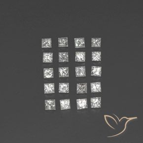 1.66 ct Loose White Sapphire, 2.2 x 2.2 mm Princess Cut From Madagascar, Photo A