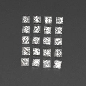 1.60 ctw White Sapphire Stones, Natural Sapphire in Princess-Cut Shape for Sale