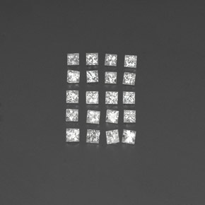 White Sapphire Gem - 0.1ct Princess-Cut (ID: 349819)