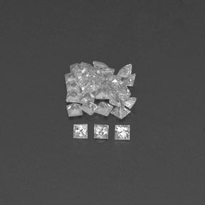1.52 ct White Sapphire Gemstone, Sapphire Gem in Princess-Cut Shape for Sale.