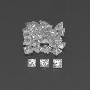 1.52 ct White Sapphire Stone, Natural Sapphire in Princess-Cut Shape for Sale
