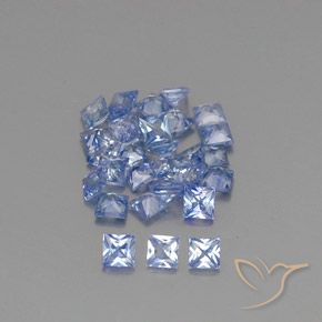 2.32 ctw Blue Sapphire Stones, Natural Sapphire in Princess-Cut Shape for Sale