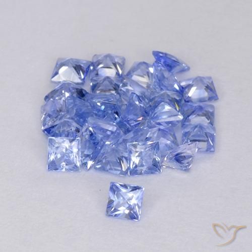 1.82 ctw Blue Sapphire Stones, Natural Sapphire in Princess-Cut Shape for Sale