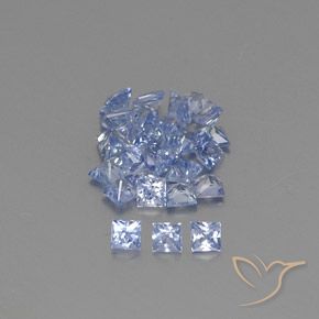 1.80 ctw Blue Sapphire Stones, Natural Sapphire in Princess-Cut Shape for Sale