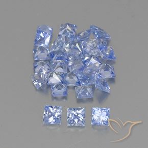 2.25 ctw Blue Sapphire Stones, Natural Sapphire in Princess-Cut Shape for Sale