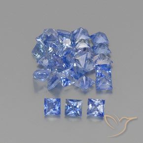 2.56 ctw Blue Sapphire Stones, Natural Sapphire in Princess-Cut Shape for Sale