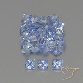2.66 ctw Blue Sapphire Stones, Natural Sapphire in Princess-Cut Shape for Sale