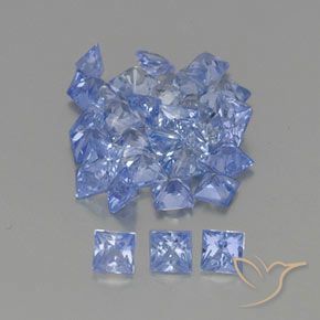 2.59 ctw Blue Sapphire Stones, Natural Sapphire in Princess-Cut Shape for Sale