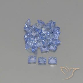 Sapphire Gemstones in 2.3 x 2.3 mm Size for Sale, Sapphire Stones in Pastel Blue Color