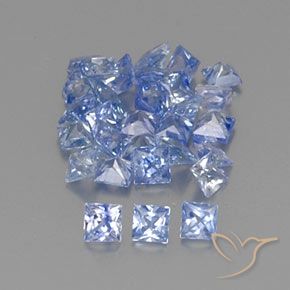 2.36 ctw Blue Sapphire Stones, Natural Sapphire in Princess-Cut Shape for Sale