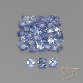 2.90 ctw Blue Sapphire Stones, Natural Sapphire in Princess-Cut Shape for Sale
