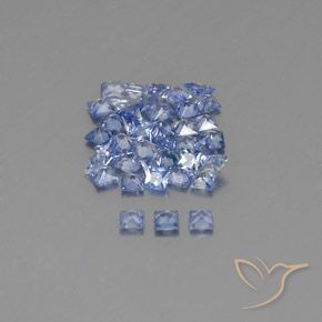 Sapphire Gemstones in 2.3 x 2.3 mm Size for Sale, Sapphire Stones in Pastel Blue Color