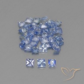 1.95 ctw Blue Sapphire Stones, Natural Sapphire in Princess-Cut Shape for Sale
