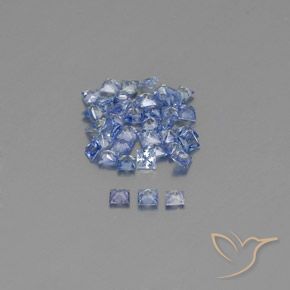 Sapphire Gemstones in 2 x 2 mm (calibrated) Size for Sale, Sapphire Stones in Pastel Blue Color
