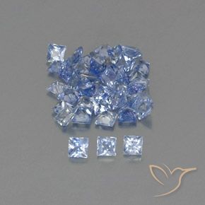 2.70 ctw Blue Sapphire Stones, Natural Sapphire in Princess-Cut Shape for Sale