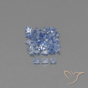 Sapphire Gemstones in 2.1 x 2.1 mm Size for Sale, Sapphire Stones in Pastel Blue Color