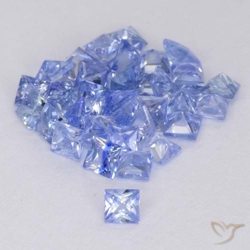 2.22 ctw Blue Sapphire Stones, Natural Sapphire in Princess-Cut Shape for Sale