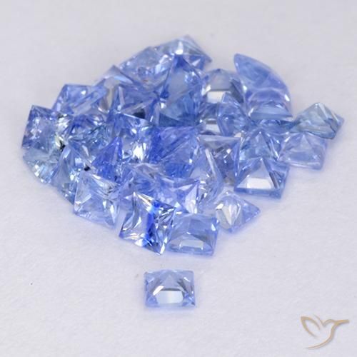 Sapphire Gemstones in 2.1 x 2.1 mm Size for Sale, Sapphire Stones in Light Blue Color