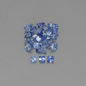 2.74 ctw Blue Sapphire Gemstones, Sapphire Gems in Princess-Cut Shape for Sale.