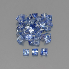 2.74 ctw Blue Sapphire Stones, Natural Sapphire in Princess-Cut Shape for Sale
