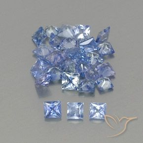 2.19 ctw Blue Sapphire Stones, Natural Sapphire in Princess-Cut Shape for Sale