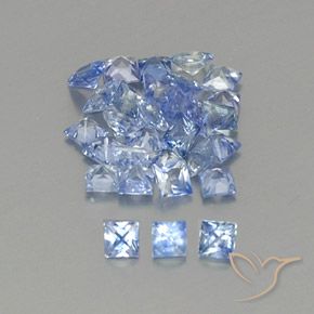 2.05 ctw Blue Sapphire Stones, Natural Sapphire in Princess-Cut Shape for Sale