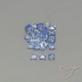Sapphire Gemstones in 2.2 x 2.2 mm Size for Sale, Sapphire Stones in Pastel Blue Color