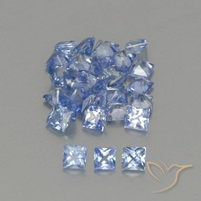 2.03 ctw Blue Sapphire Stones, Natural Sapphire in Princess-Cut Shape for Sale