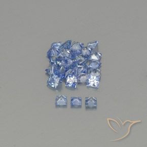 Sapphire Gemstones in 2.2 x 2.2 mm Size for Sale, Sapphire Stones in Pastel Blue Color