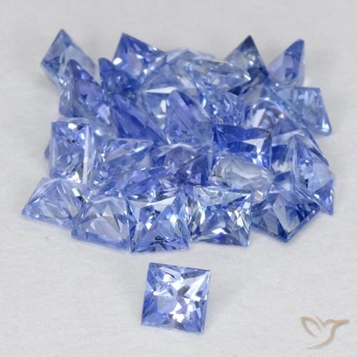 2.47 ctw Blue Sapphire Stones, Natural Sapphire in Princess-Cut Shape for Sale