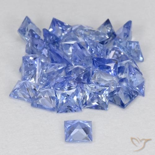 Sapphire Gemstones in 2.2 x 2.2 mm Size for Sale, Sapphire Stones in Pastel Blue Color