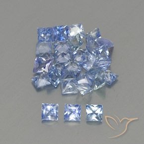 1.88 ctw Blue Sapphire Stones, Natural Sapphire in Princess-Cut Shape for Sale