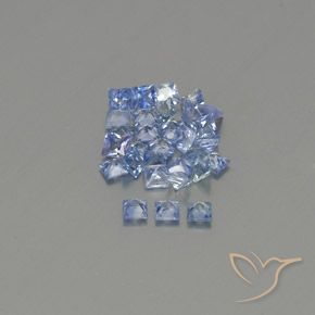 Sapphire Gemstones in 2.3 x 2.3 mm Size for Sale, Sapphire Stones in Pastel Blue Color