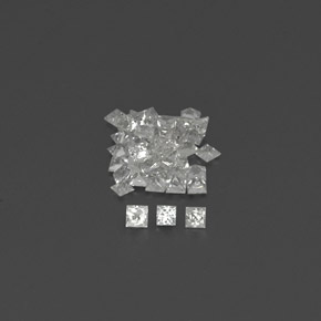 1.34 ct White Sapphire Gemstone, Sapphire Gem in Princess-Cut Shape for Sale.