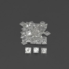 1.34 ct White Sapphire Stone, Natural Sapphire in Princess-Cut Shape for Sale