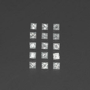 Blanco Zafiro Gema - 0.1ct Corte Princesa (ID: 349914)