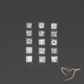 1.49 ct Loose White Sapphire, 2.5 x 2.4 mm Princess Cut From Madagascar, Photo A