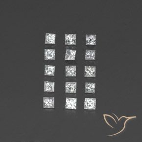 1.54 ct Loose White Sapphire, 2.6 x 2.5 mm Princess Cut From Madagascar, Photo A